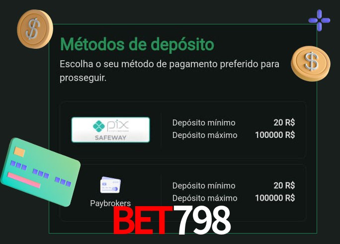 O cassino bet798 oferece uma grande variedade de métodos de pagamento